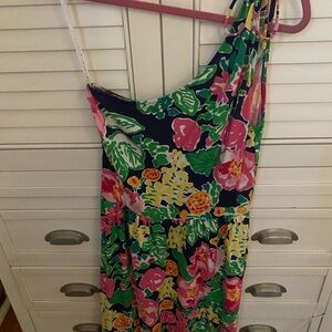 Lilly Pulitzer One Shoulder Dress in Vibrant Floral